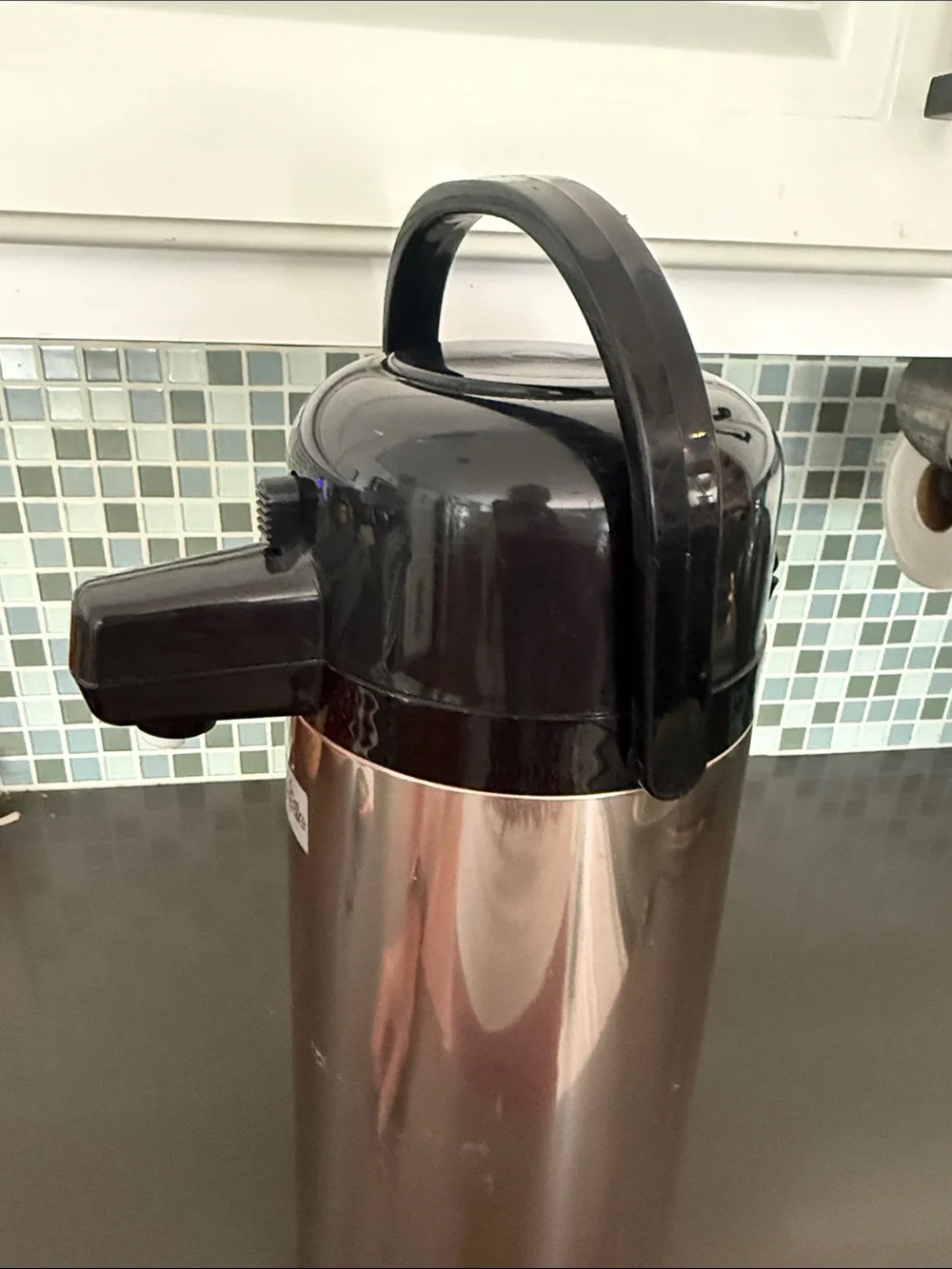 Airpot Beverage Dispenser - Stainless Steel with Black Lid (2.5 liter)